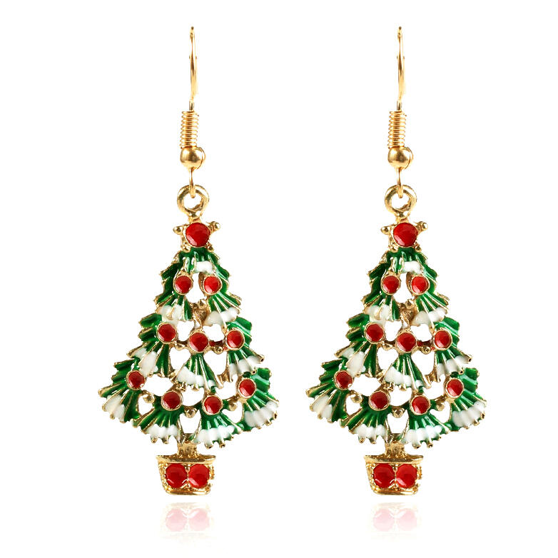 

Christmas Tree Pendant Earrings, Multicolor, 457183