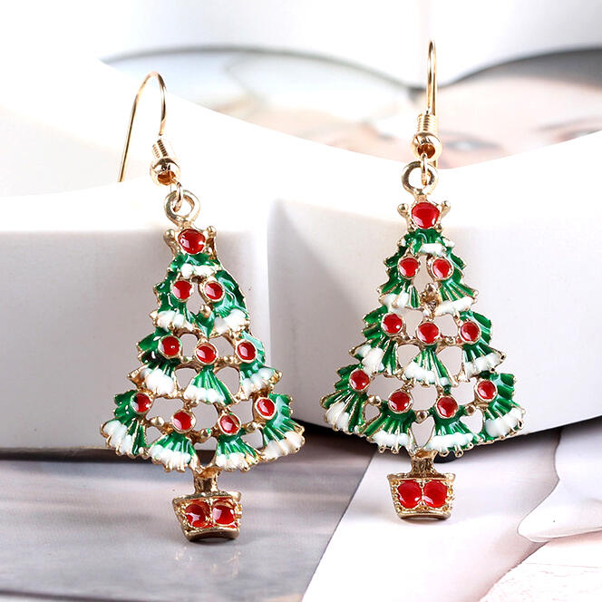 

Earrings Christmas Tree Pendant Earrings. Size, Multicolor
