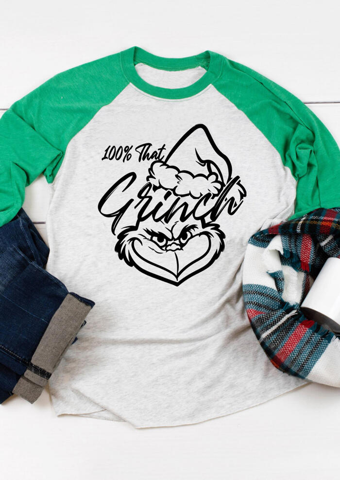 

Tees T-shirts 100% That Grinch T-Shirt Tee - Light Grey. Size: S,M