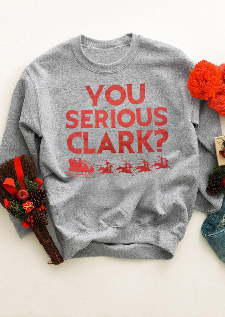 

Hoodies & Sweatshirts You Serious Clark Christmas Reindeer Sweatshirt - Gray. Size