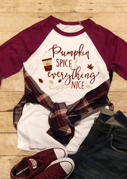 

Tees T-shirts Pumpkin Spice Everything Nice T-Shirt Tee - White. Size: S,M