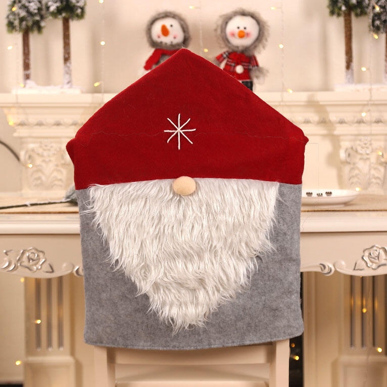 

Santa Claus Hat Christmas Ornament Chair Cover, Gray;red, 457426