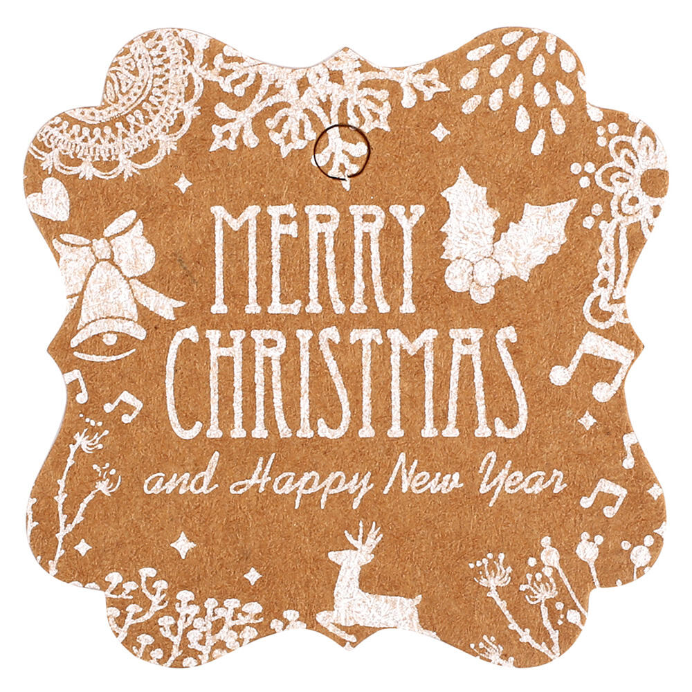 

50Pcs Merry Christmas DIY Paper Banner, Pattern1;pattern2, 421526