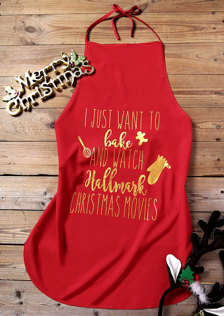 

Watch Hallmark Christmas Movies Apron, Burgundy