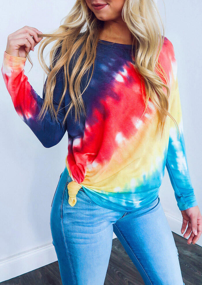 

Tie Dye Color Block T-Shirt Tee - Multicolor, 457505