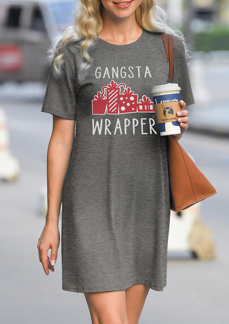 

Gangsta Wrapper Mini Dress - Gray, 457507