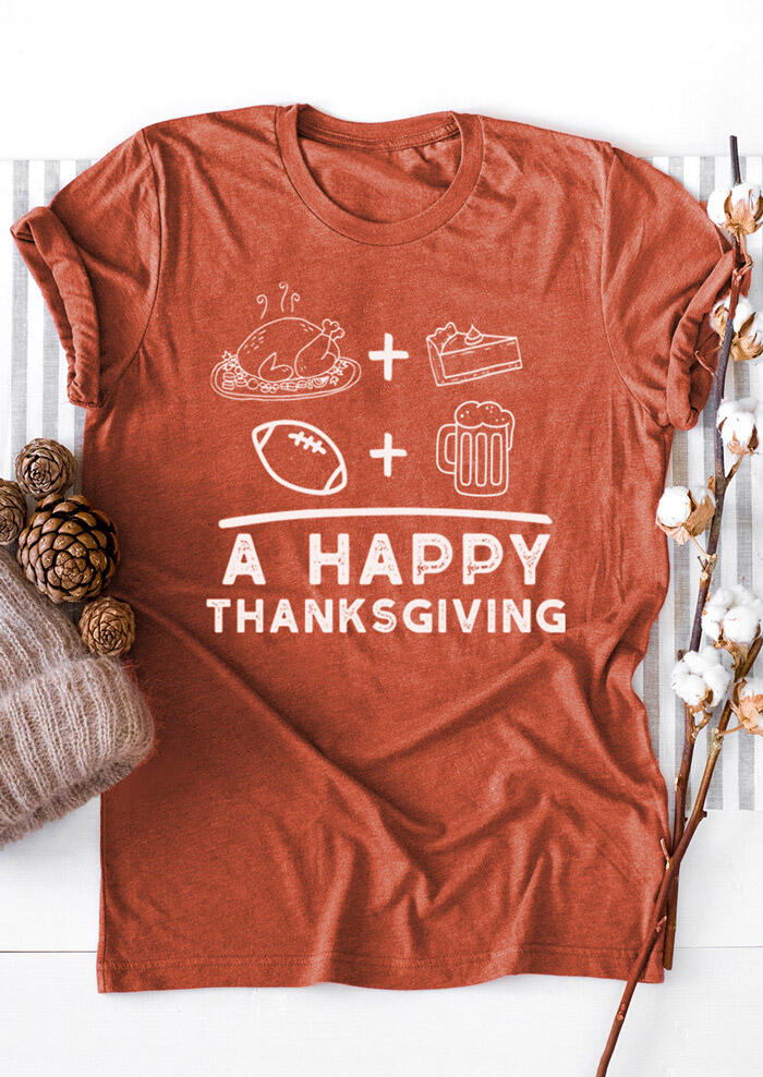 A Happy Thanksgiving T-Shirt Tee – Orange