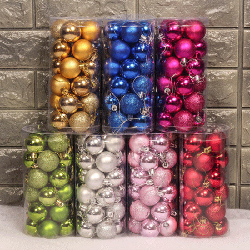 

Home Decor 24Pcs/Set Christmas Tree Decorative Ball in Purple,Blue,Pink