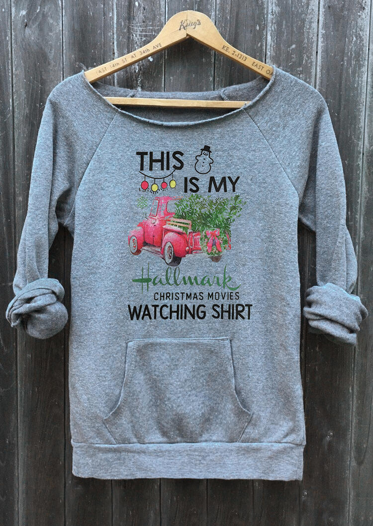 

Hoodies & Sweatshirts This Is My Hallmark Christmas Movies Watching Sweatshirt - Gray. Size
