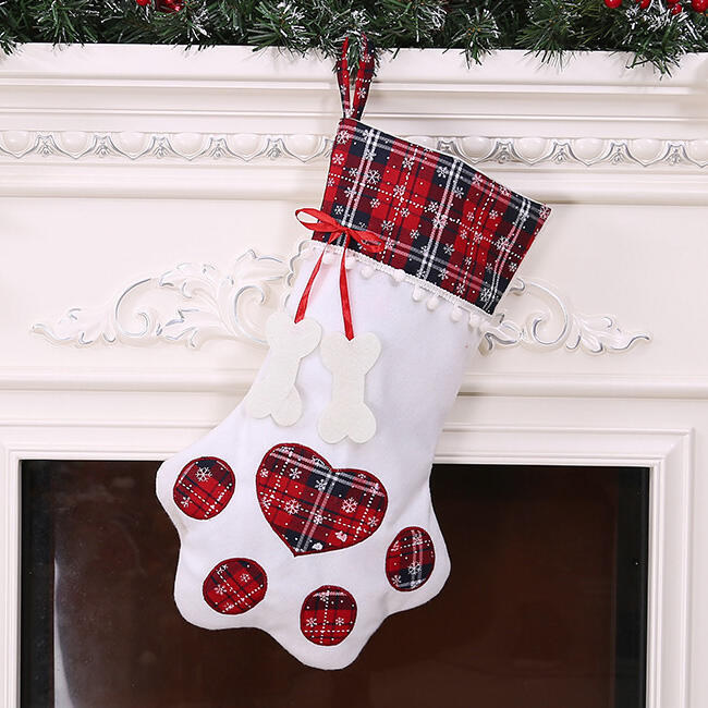 

Christmas Gift Bag Pet Dog Paw Sock, Blue;red, 457588
