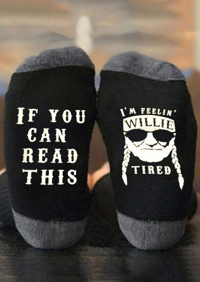 

Socks I'm Feelin' Willie Tired Socks. Size, Black