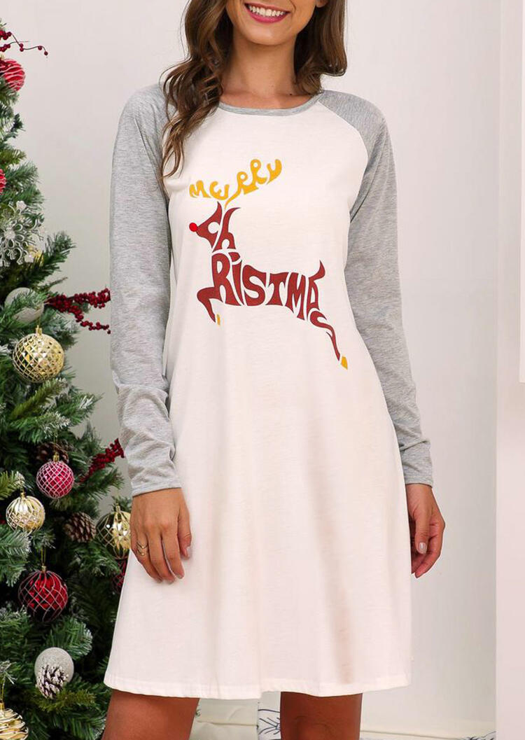 

Mini Dresses Merry Christmas Reindeer Mini Dress - Gray. Size: M