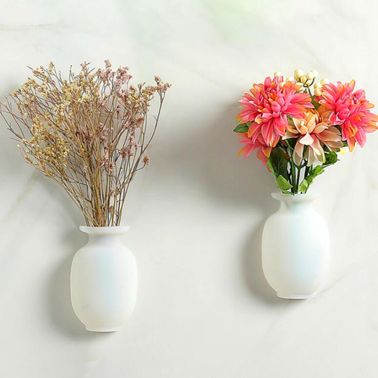 

Home Decor Removable Soft Sticky Wall Silicone Vase, Pink