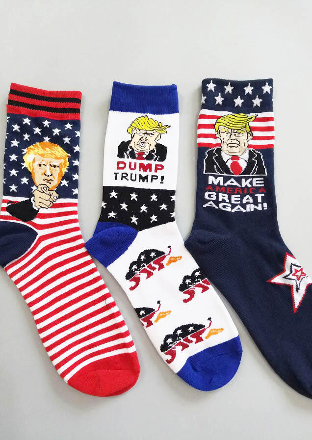 

Socks American Flag Trump Socks. Size, White