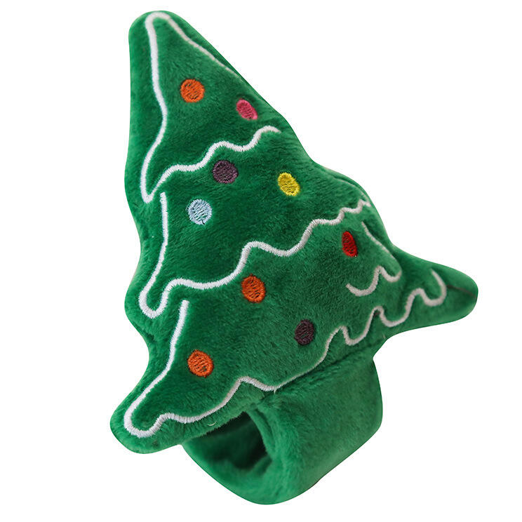 

Christmas Tree Elk Santa Claus Plush Toy Slap Bracelet, Green;white;khaki, 458056