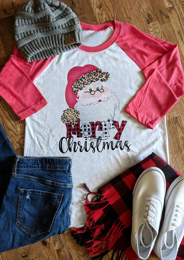 

Tees T-shirts Merry Christmas Santa Claus T-Shirt Tee - Light Grey. Size: ,M