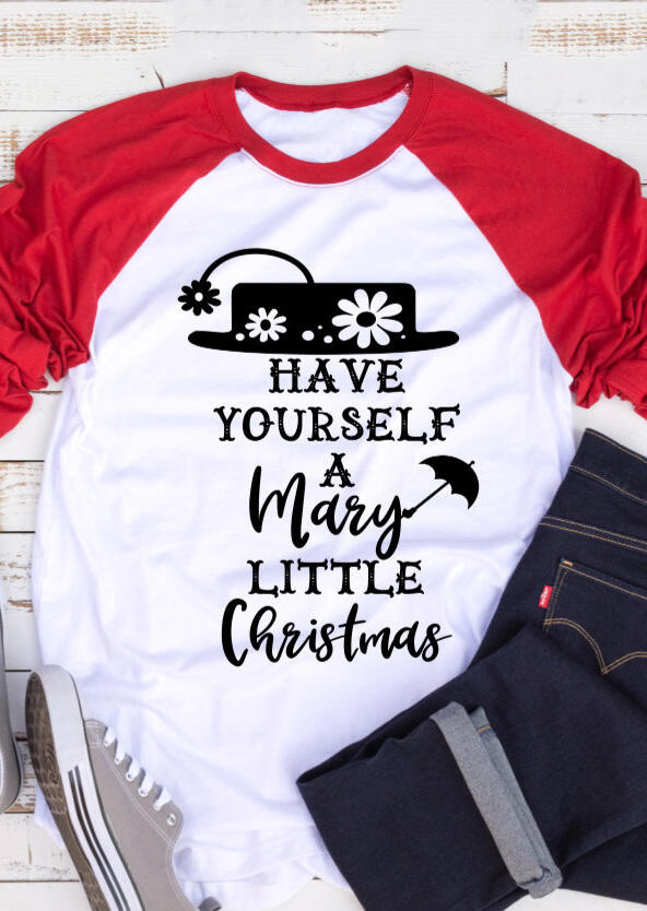 

A Mary Little Christmas O-Neck T-Shirt Tee - White, 458150