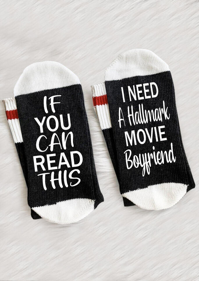

I Need A Hallmark Movie Boyfriend Socks, Black, 456409
