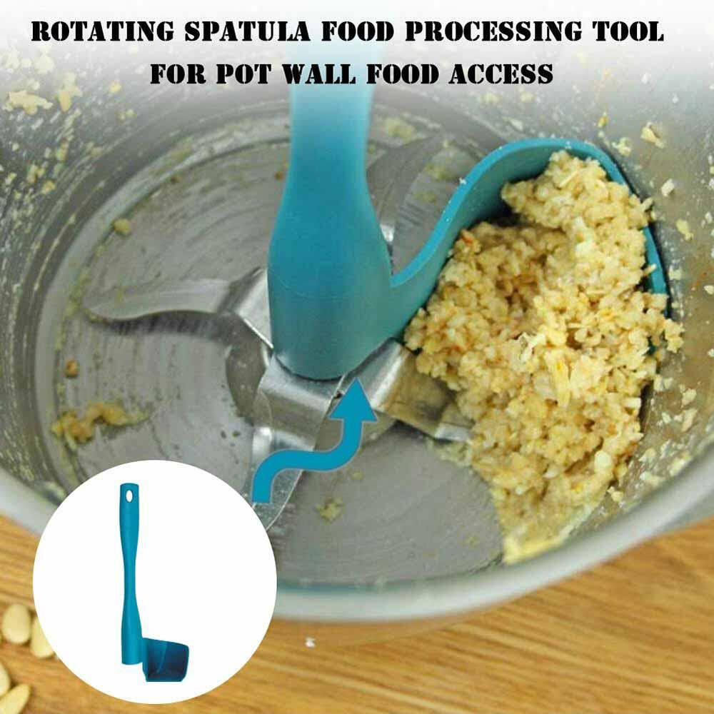 

Kitchen & Dining Rotary Spatula Scraper Food Processing Tool, Cyan