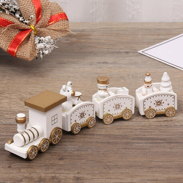 

Christmas Decor Wooden Ornaments Train, Green;white;red, 456611