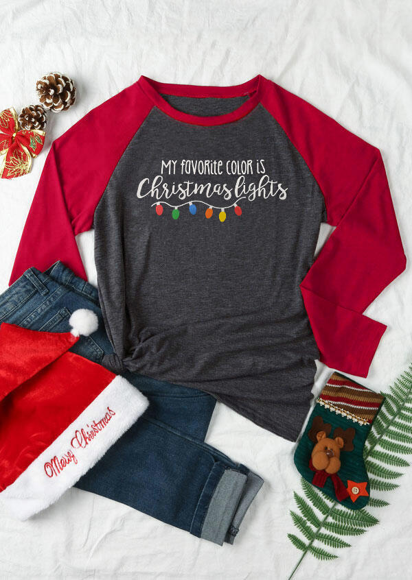 

My Favorite Color is Christmas Lights T-Shirt Tee - Dark Grey, 458475