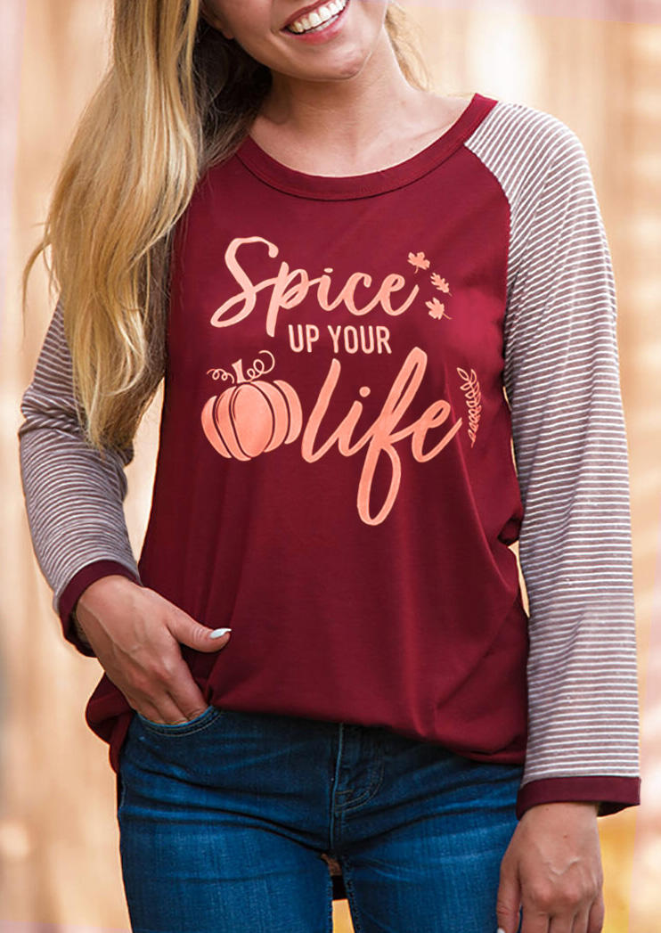 

Spice Up Your Life Pumpkin T-Shirt Tee - Burgundy, 458675