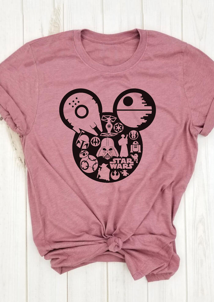 

Star Wars O-Neck T-Shirt Tee - Pink, 458681