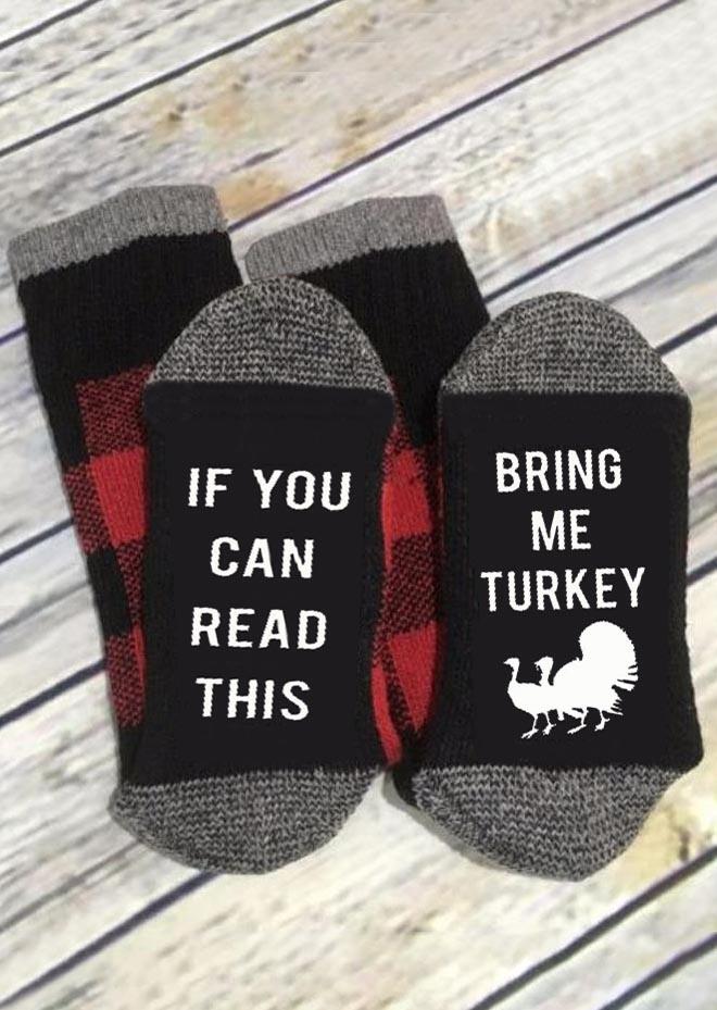 

Socks Plaid Bring Me Turkey Socks in Red. Size