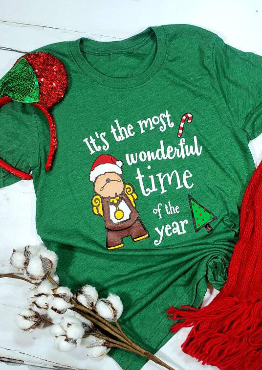 

It' The Most Wonderful Time Of The Year Christmas T-Shirt Tee - Green, 458464