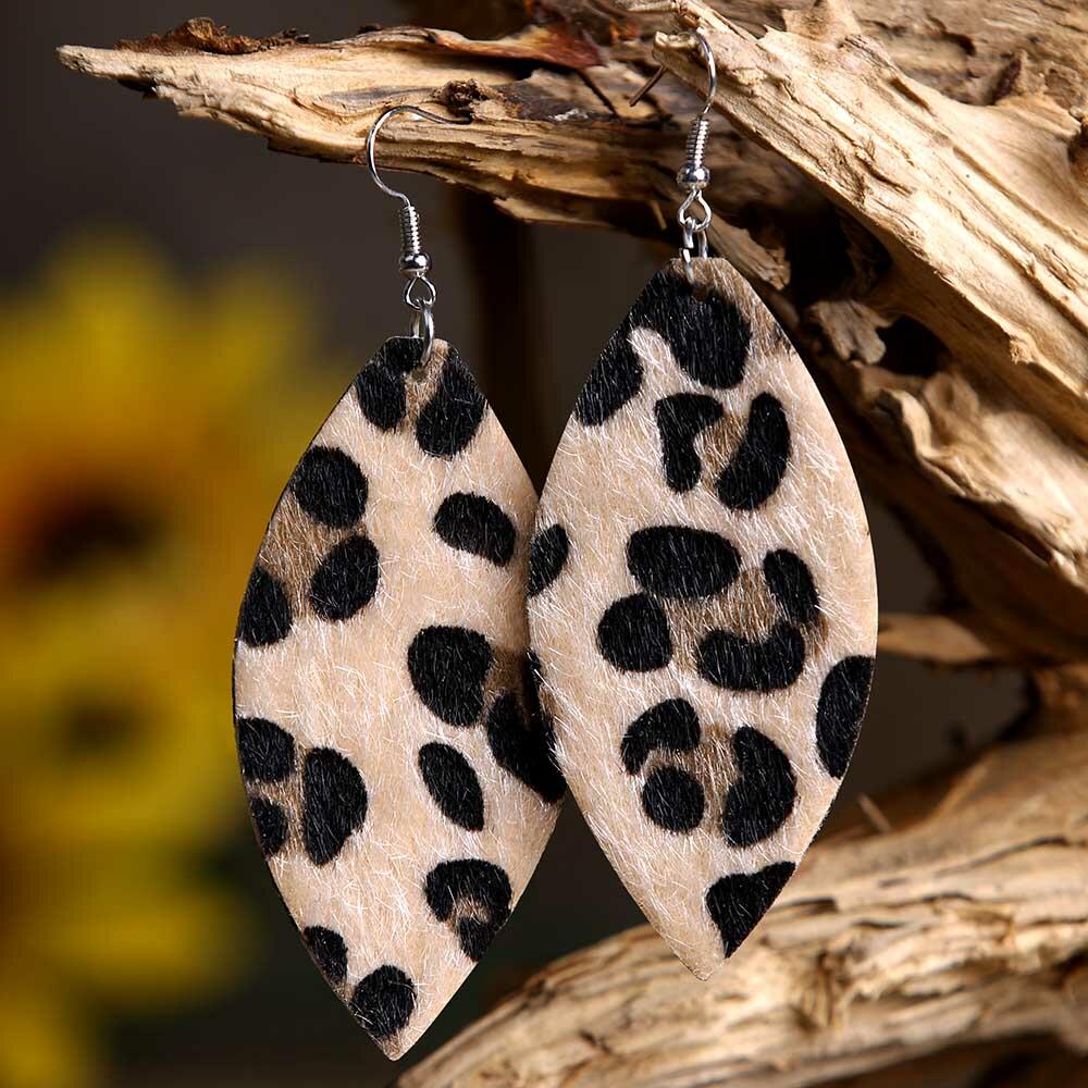 

Earrings Leopard Printed Water Drop Shaped Earrings. Size, #1
