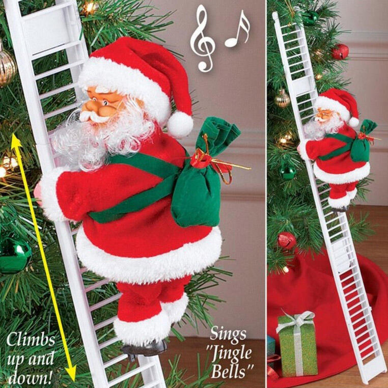 

Santa Claus Climbing Ladder Christmas Decoration, 458936, Red