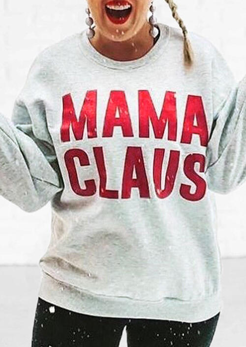

Christmas Mama Claus O-Neck Sweatshirt - Gray, 459018