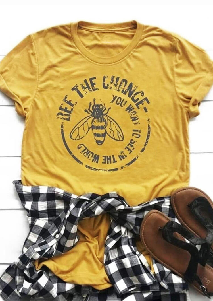 

Tees T-shirts Bee The Change T-Shirt Tee - Yellow. Size: S,,XL
