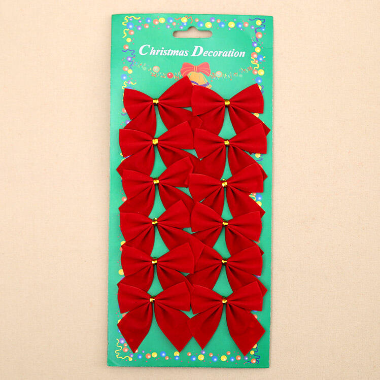 

12 Pieces Christmas Tree Bowknot, Gold;red;silver, 459090