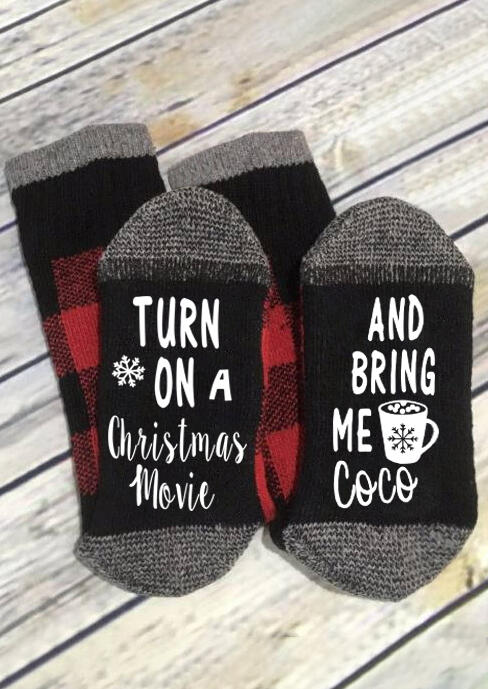 

Socks Plaid Turn On A Christmas Movie Socks. Size