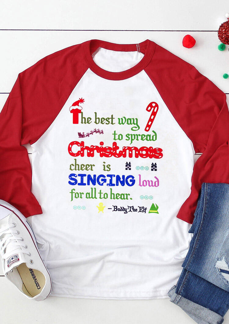

Buddy the Elf The Best Way To Spread Christmas Cheer Is Singing Loud for All to Hear T-Shirt, White