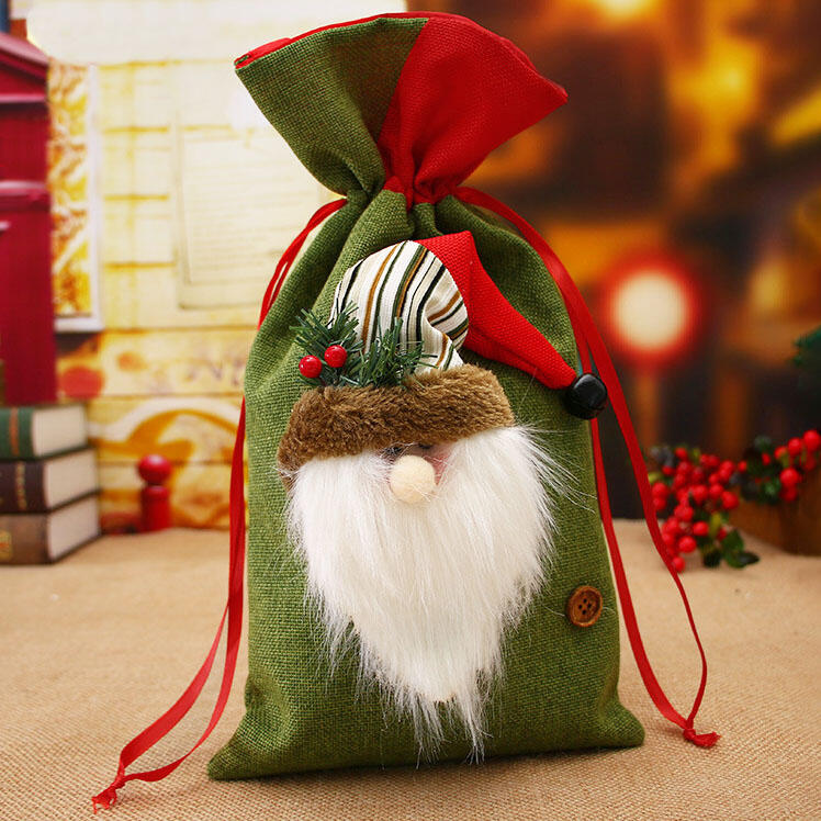 

Festive & Party Supplies Santa Claus Drawstring Christmas Candy Gift Bag, Green