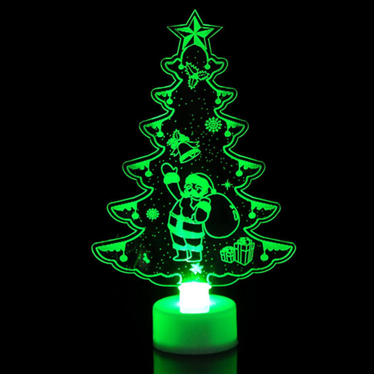 

Christmas Tree Snowman Santa Colorful Luminous Night Light, Pattern1;pattern2;pattern3, 459393