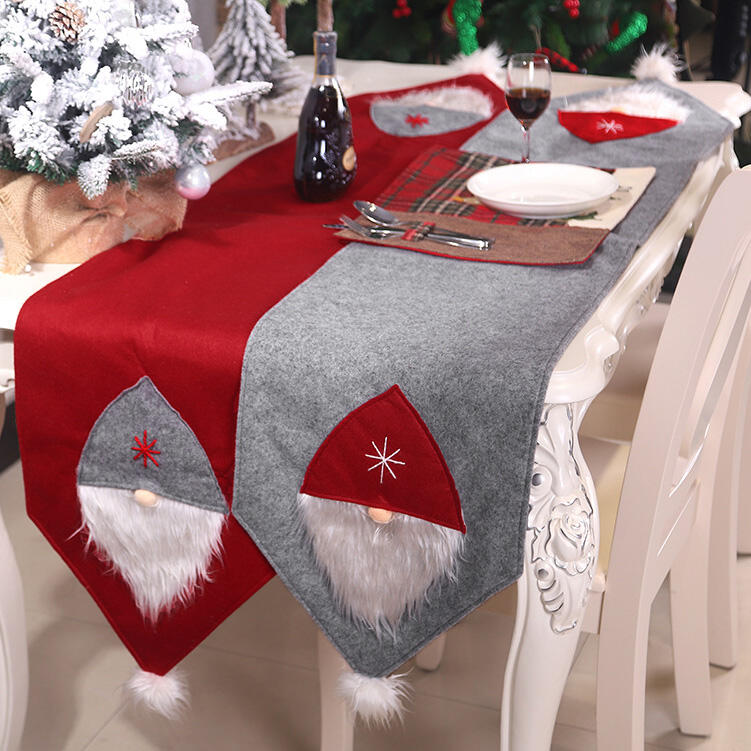 

Festive & Party Supplies Christmas Snowflake Santa Table Flag Cloth Cover, Red