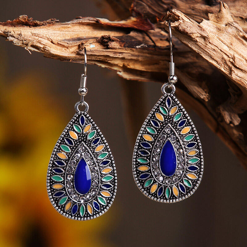 

Earrings Bohemian Beading Trim Vintage Earrings. Size, Multicolor