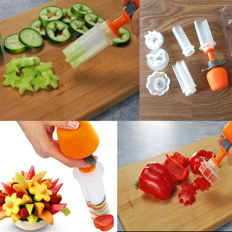

Kitchen & Dining 6 Pieces/ Set Creative DIY Plastic Press Fruit Cutter Slicer, White