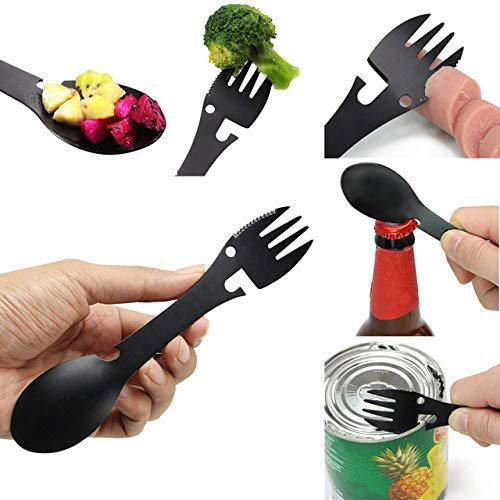 

Multi-Functional Stainless Steel Fork Spoon, Black, 459660