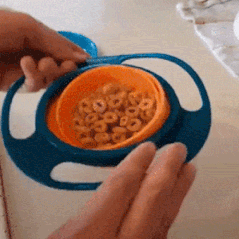 

Kitchen & Dining Gyro Anti-Sprinkle 360 Degree Rotatable Dish Bowl, Blue