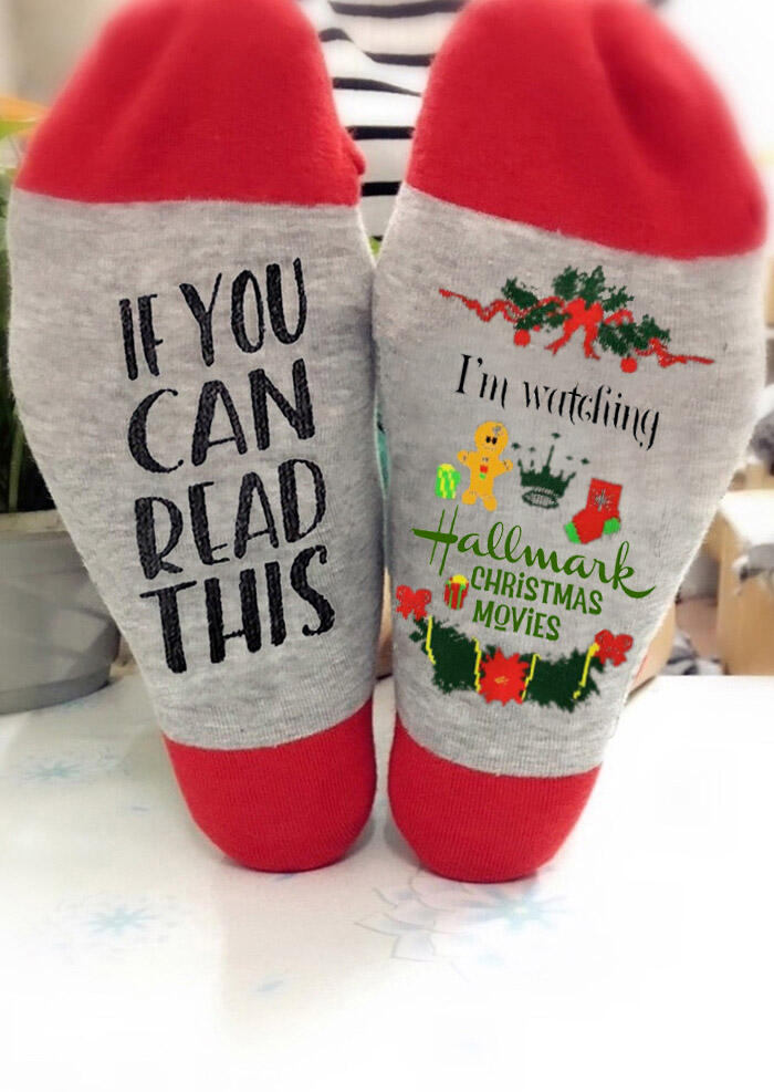 

I'm Watching Hallmark Christmas Movies Socks, Gray, 459701