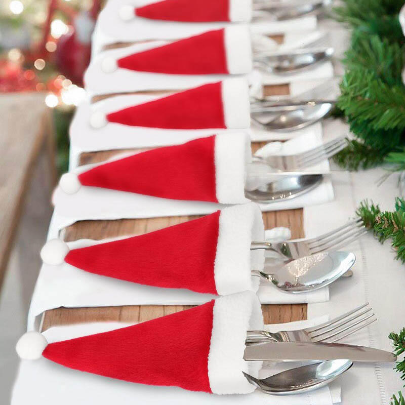 

10 Pieces Mini Christmas Decoration Hats in Red. Size