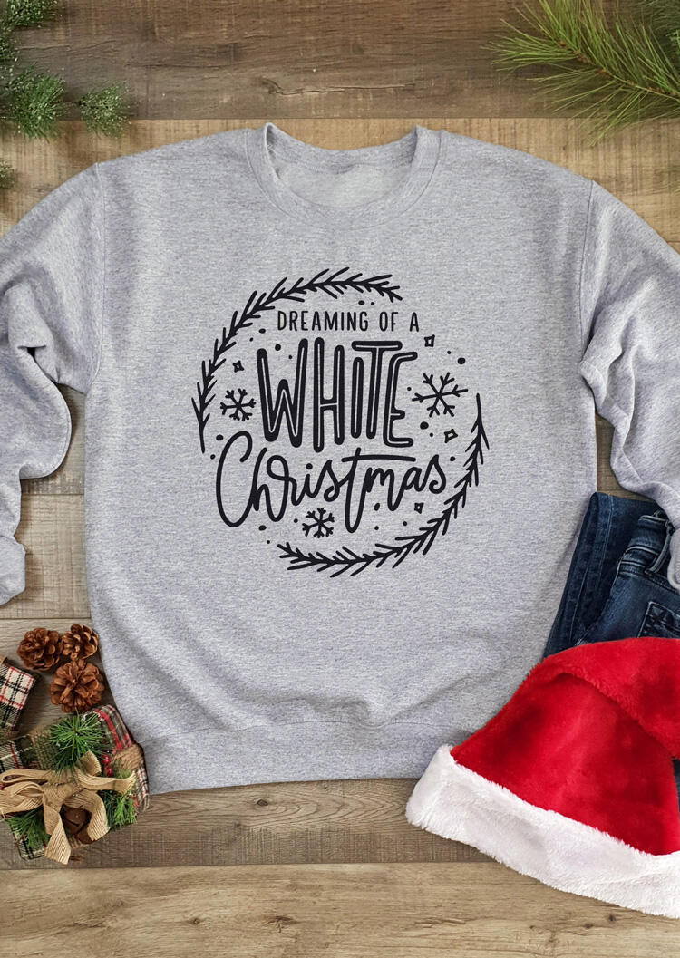 

Hoodies & Sweatshirts Dreaming Of A White Christmas Sweatshirt- Light Grey. Size