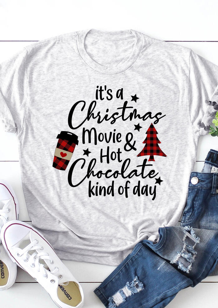 

Tees T-shirts It' A Christmas Movie Plaid T-Shirt Tee - Light Grey. Size: ,M,XL