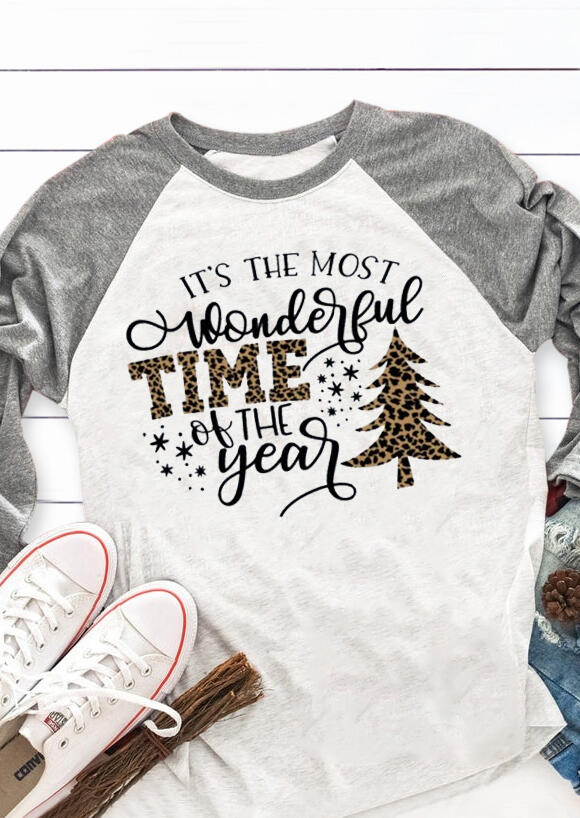 

Tees T-shirts Wonderful Time Of The Year T-Shirt Tee - Light Grey. Size: M