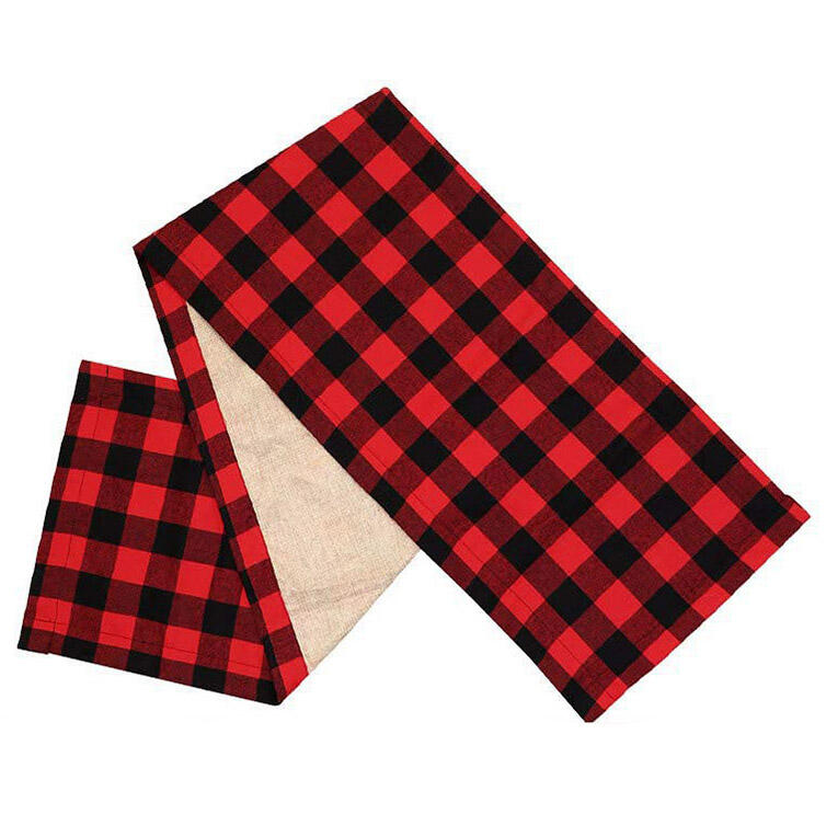 

Christmas Waterproof Dual-Sided Usable Plaid Tablecloth, Gray;red, 460086