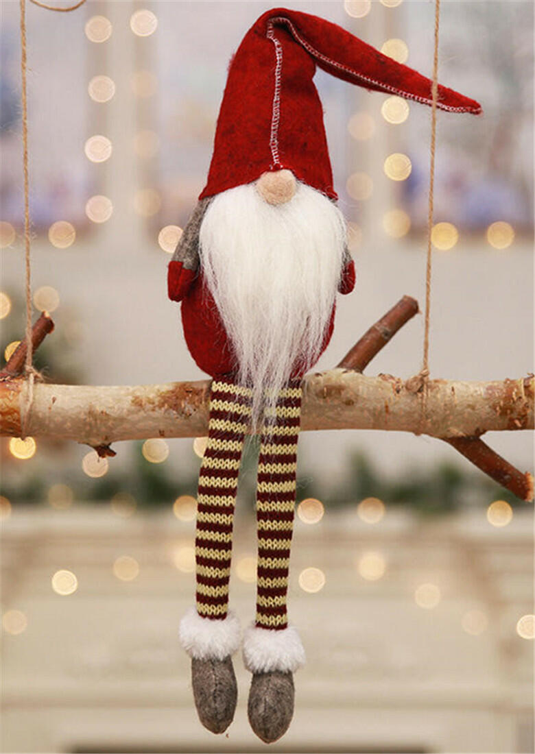 

Striped Gnomies Old Man Doll Christmas Decoration, Green;gray;red, 459385